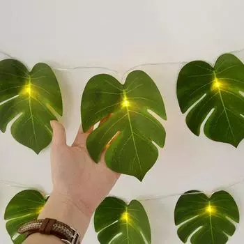 1,5 м/3 м светодиодные искусственные листья черепахи гирлянды для дома, сада, свадьбы, детского душа, гавайской тематики, джунглей, дня рождения, вечеринки, украшения