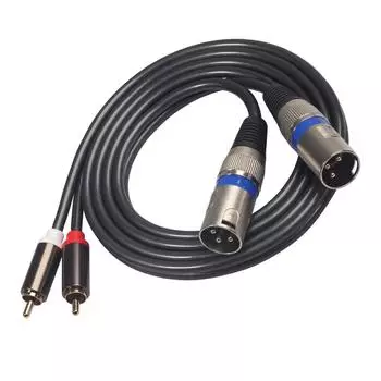 1,5 м/4,9 фута двойной XLR штекер на двойной RCA штекер аудио кабель 2 XLR на 2 RCA сигнальный соединительный кабель-адаптер для микрофонного усилителя микшера