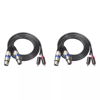 1,5 м (4,9 фута) медный аудиосигнальный соединительный кабель с двумя разъемами XLR (мама) и двумя разъемами RCA (папа).