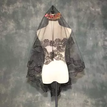 1,5 м черная фата для невесты, однослойная свадебная фата, короткая фата с аппликацией, кружево, белое, шампанское, красное, цвета слоновой кости, вуаль, аксессуары Mariage 150cm