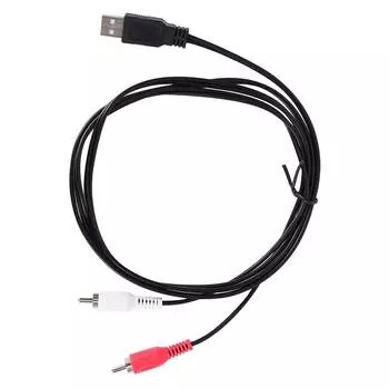 1,5 м черный USB-кабель RCA для ПК, ТВ, видеоадаптер, линия преобразования, AV-кабель, аудио чёрный