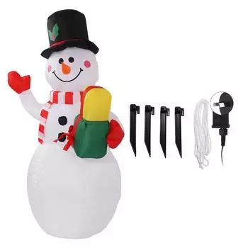 1,5 м надувной рождественский снеговик красочный легкий ветрозащитный канат автоматический надувной снеговик для
