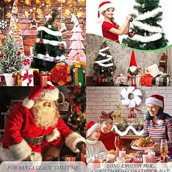 1,5 м Рождественская кукольная лента, имитация полосок кроличьей шерсти, украшение на рождественскую елку A белый