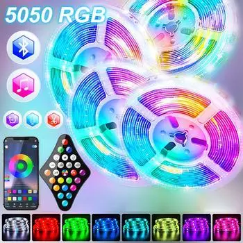 1-5 м светодиодная лента RGB USB гибкая лампа лента 5050 диодный USB-кабель Bluetooth управление DC настольный экран ТВ фоновое освещение 1M