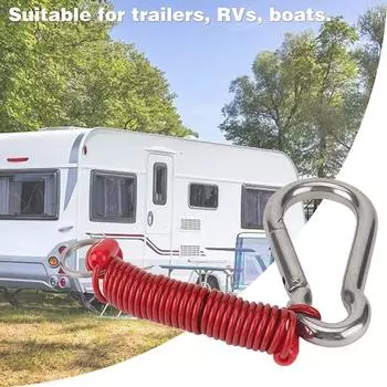 1,5 м трос безопасности для прицепа автофургона, не подверженный ржавчине, выдвижной, не теряющийся, аварийный трос оранжевый