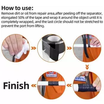1,5 м Водонепроницаемая лента Силиконовая самоклеящаяся лента Серая ремонтная лента Силиконовая самоклеящаяся лента высокого давления 25mm&1.5m жёлтый