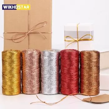 1,5 мм 100 м веревка золотой серебряный шнур подарочная упаковка строка для изготовления ювелирных изделий шнур нить DIY браслет Рождественский домашний декор золотой