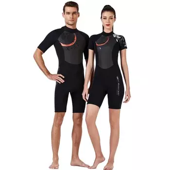 1,5 мм мужской женский неопреновый гидрокостюм короткий каякинг дайвинг серфинг купальный костюм S чёрный