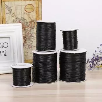 1,5 мм шириной черный хлопковый вощеный канат, ручная работа, плетеная веревка, одежда аксессуары текстильная упаковка пеньковая нить канат 1.0mm a roll about 160 meters чёрный