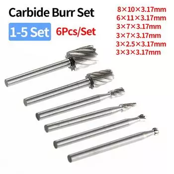 1-5 набор твердосплавных фрез для резьбы по дереву, аксессуары для самостоятельной резьбы по дереву, набор фрез с хвостовиком 1/8 для деревообработки, гравировки, сверления и резки