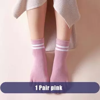 1/5 пар носков с пальцами, короткие носки, женские, хлопковые, в полоску, однотонные, дышащие, мягкие, эластичные, невидимые носки, носки с 5 пальцами, Харадзюку EU 35-39