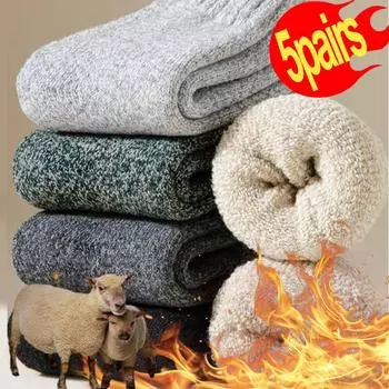 1/5 пар супер толстых зимних шерстяных носков из мериноса для мужчин, махровые носки для спорта, махровые носки из хлопка для мужчин, для холодного снега 1pair