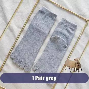 1/5 пар Зимние мужские носки с пятью пальцами Короткие Харадзюку Шерстяные Однотонные Деловые Антибактериальные Дышащие Теплые носки с пальцами Бренд EU39-44