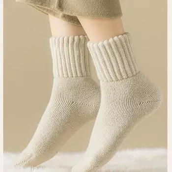 1/5 пары мягких и утолщенных носков средней длины 1 pair чёрный