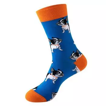 1/5 пары носков унисекс с круглым вырезом и принтом щенка, модные мягкие удобные потопоглощающие дышащие хлопковые повседневные носки с изображением животных One Size