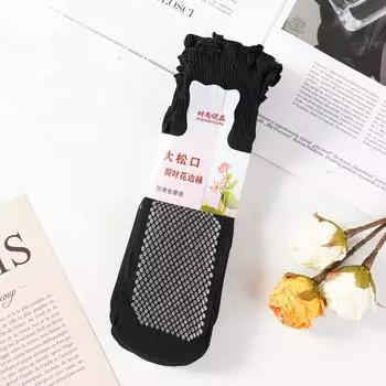1/5 пары женских повседневных летних сексуальных ультратонких прозрачных шелковых носков с кристаллами для женщин, короткие носки, женские высокие прозрачные носки до щиколотки 5 Pairs чёрный