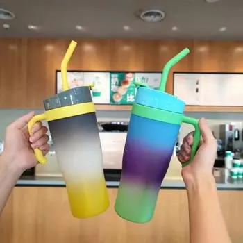 1-5 шт 1200 мл большой емкости матовый градиентный стакан для воды походная дорожная спортивная бутылка для воды автомобильная чашка ледяной бар чашка 1.2L