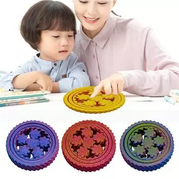 1/5 шт. 3D-печатная игрушка-спиннер для снятия стресса и беспокойства у детей и подростков, для взрослых, с блокирующим механизмом, гироскоп на кончике пальца, портативный, для путешествий, сенсорный спиннинг