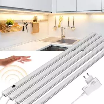 1-5 шт., 40 см, 6 Вт, умная ручная кухонная лампа, серия светодиодных светильников для шкафа, шкафа, спальни, лестницы, ночной датчик движения, освещение с вилкой европейского стандарта Only Bar Light белый