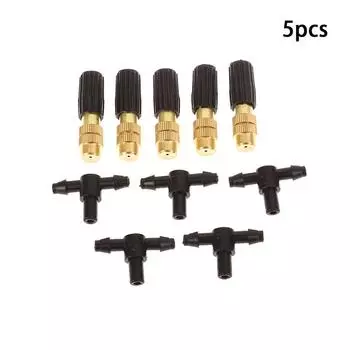 1/5 шт 4/7 ПВХ наружная система охлаждения тумана для полива сада 1/4 латунный распылитель регулируемые садовые разбрызгиватели 5Pcs