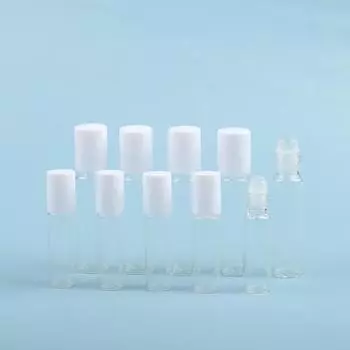 1/5 шт 5 мл/10 мл стеклянные роликовые флаконы пустые прозрачные флаконы с роликовым шариком пустые косметические флаконы для эфирных масел прозрачная стеклянная трубка 5Pcs 10ml
