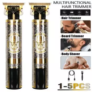 1-5 шт. электрические машинки для стрижки волос для домашнего использования, лысые головы, нажимные машинки для стрижки, встроенный 1200 мАч, гравированный стержень из нержавеющей стали