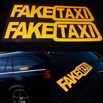 1~5 шт. Автомобильная наклейка FAKE TAXI Drift Fake Taxi Funny Водонепроницаемые наклейки на автомобиль Виниловая наклейка Украшения Наклейки на автомобиль Автомобильные аксессуары 1pc жёлтый