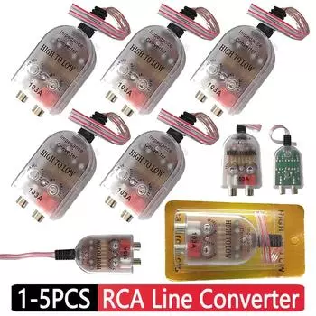 1-5 шт. Автомобильный аудиовыход RCA с высоким и низким уровнем, сабвуфер, преобразователь аудиосопротивления, гаджеты, автомобильный динамик, выходной фильтр с низким уровнем звука