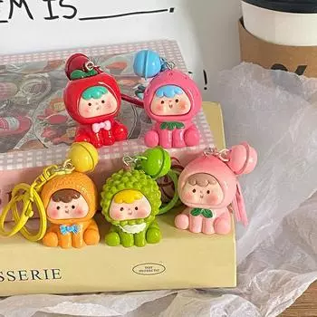 1/5 шт. брелок в виде фруктового колокольчика, мультяшный брелок из смолы с изображением фруктов вьюги для мальчиков и девочек, подвески на рюкзак, игрушки для детей A4