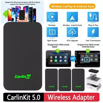 1-5 шт. CarlinKit AI Box Mini беспроводной Android Auto проводной к беспроводной CarPlay Bluetooth адаптер автомобильный навигационный блок 2.4 5.0G WiFi