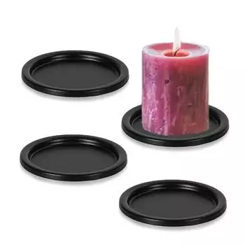 1/5 шт. черная свадебная маленькая круглая железная тарелка для свечей домашняя декоративная подставка для свечей для светодиодных и восковых свечей элегантная 5pcs