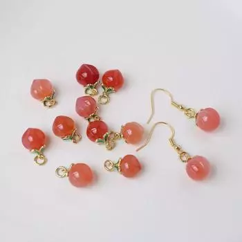 1/5 шт. Diy натуральный агат персик ожерелье браслет кулон персиковые серьги аксессуары нефритовый кулон