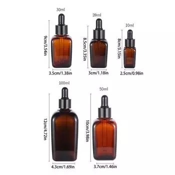 1/5 шт. флакон для эфирного масла квадратный коричневый стеклянный капельница жидкий реагент контейнер дорожный флакон для духов флакон для образцов косметический as the picture