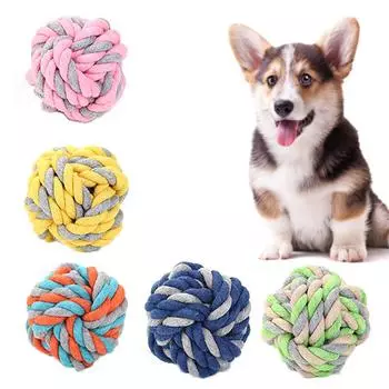 1/5 шт. Интерактивная грызущая игрушка, жевательная игрушка для собак, грызущая игрушка, товары для животных, веревочные мячи для собак, принадлежности для дрессировки щенков 1pc green-m