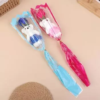 1/5 шт. Искусственная мыльная роза с милым медведем Романтические подарки на День святого Валентина Креативный цветочный букет Подарки на свадьбу и день рождения