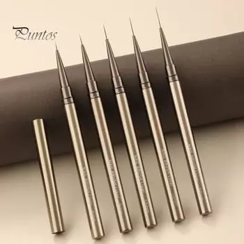 1/5 шт., кисть для дизайна ногтей, ультратонкие нейлоновые волосы, удобная ручка, металлический корпус, портативный, для начинающих, профессиональных, для самостоятельного дизайна ногтей, цветной лайнер для рисования, ручка для нанесения точек 18mm