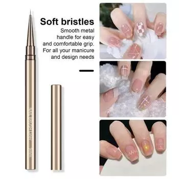1/5 шт., кисть для дизайна ногтей, ультратонкие нейлоновые волосы, удобная ручка, металлический корпус, портативный, для начинающих, профессиональных, для самостоятельного дизайна ногтей, цветной лайнер для рисования, ручка для нанесения точек 18mm