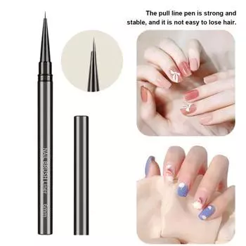 1/5 шт., кисть для дизайна ногтей, ультратонкие нейлоновые волосы, удобная ручка, металлический корпус, портативный, для начинающих, профессиональных, для самостоятельного дизайна ногтей, цветной лайнер для рисования, ручка для нанесения точек 18mm