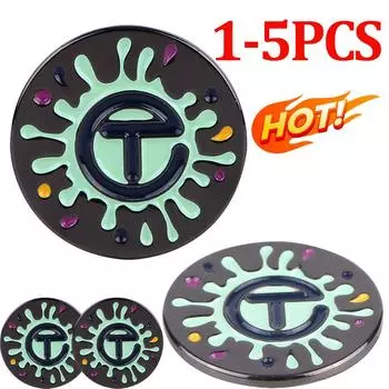 1-5 шт. Метка для мяча для гольфа с зажимом для шляпы для гольфа, металлический маркер для гольфа, портативная метка положения мяча для гольфа, выравнивающая метка для мяча, аксессуары для гольфа