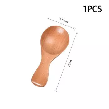 1/5 шт. Мини деревянные ложки маленькая кухонная ложка для специй приправа сахар чай кофе совок короткая ручка деревянная детская ложка кухонный гаджет 1PCS