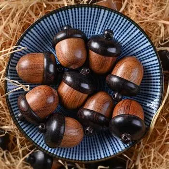 1/5 шт. Мини-ящик для хранения желудей, твердая деревянная таблетка, переносной ящик для хранения таблеток из розового дерева, контейнер-органайзер, герметичная банка A