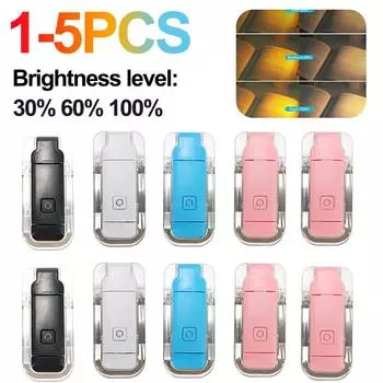 1-5 шт. Мини светодиодный USB перезаряжаемый светильник для чтения книг с регулируемой яркостью, защитный зажим для глаз, книжный светильник-закладка, светильник для чтения 1pcs синий