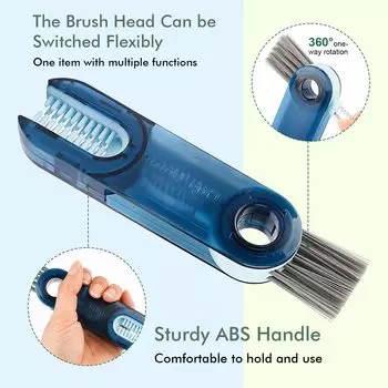 1-5 шт. Многофункциональная щетка для чистки щелей в чашках 3-в-1 Инструмент для чистки чайной посуды Чистящее средство для крышек для чайников и бутылок Кухонные принадлежности
