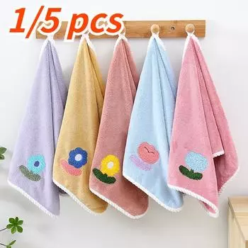 1/5 шт., мягкое полотенце для спа-салона с цветочным принтом для лица для взрослых, толстое домашнее полотенце 35*75 см 1PC розовый