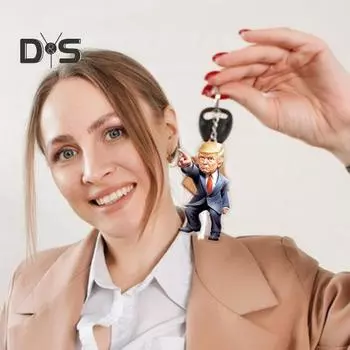 1/5 шт. мультяшный президент Америки подвесное украшение зеркало заднего вида автомобиля 2D плоский США. Президент Акриловый подвесной брелок-украшение C