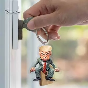 1/5 шт. мультяшный президент Америки подвесное украшение зеркало заднего вида автомобиля 2D плоский США. Президент Акриловый подвесной брелок-украшение C