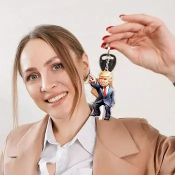 1/5 шт. мультяшный президент Америки подвесное украшение зеркало заднего вида автомобиля 2D плоский США. Президент Акриловый подвесной брелок-украшение A