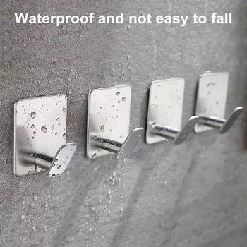 1/5 шт. настенный крючок из нержавеющей стали емкостью 15 фунтов с сильным сцеплением полотенце ключ пальто сумка 5pcs серебряный