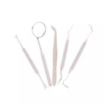 1/5 шт. Нержавеющая сталь стоматологический инструмент для чистки стоматологическое зеркало двойной зонд серповидная мотыга очиститель зубов стоматологические инструменты продукты набор для ухода за полостью рта