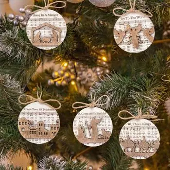 1/5 шт. ноты рождественский орнамент двухслойные ноты рождественская история рождественская елка подвеска Sets